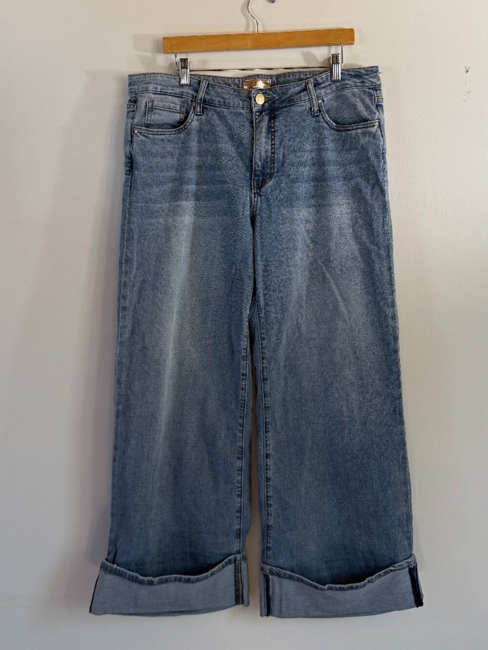 Kut From the Kloth Meg Fab Ab Wide Leg High Rise Jeans Size 14 - Picture 3 of 6